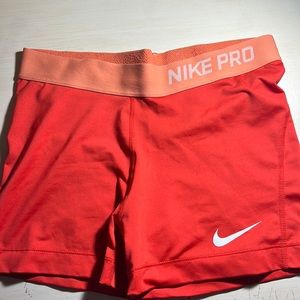 Nike pro orange/red shorts